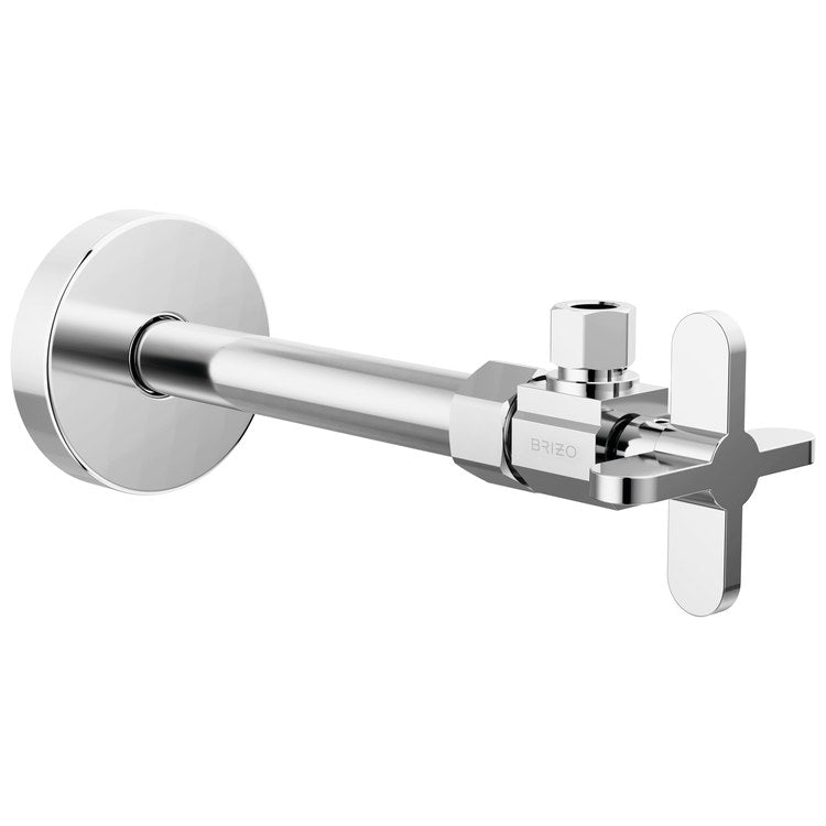 Stop Valve Odin Angled Brass 3/8 Inch Cross Polished Chrome 6-3/8 Inch - Image 1