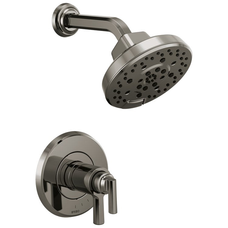 Shower Trim Levoir TempAssure Thermostatic 2 Lever Brilliance Black Onyx ADA 1.75 Gallons per Minute Multi Function H2Okinetic for MultiChoice Universal Rough - Image 1
