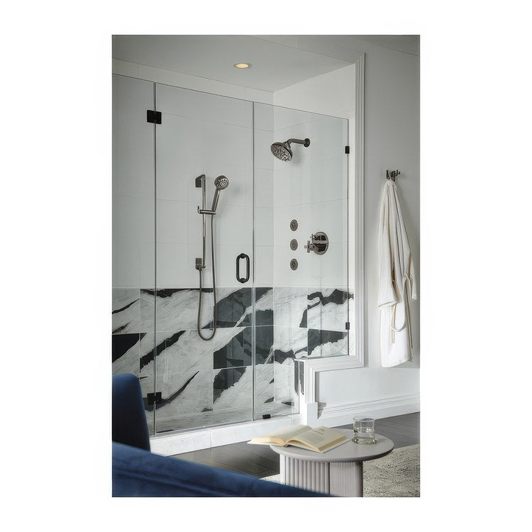 Showerhead Levoir 4 Functions Brilliance Black Onyx 6-7/8 Inch 1.75 Gallons per Minute H2Okinetic Round - Image 3
