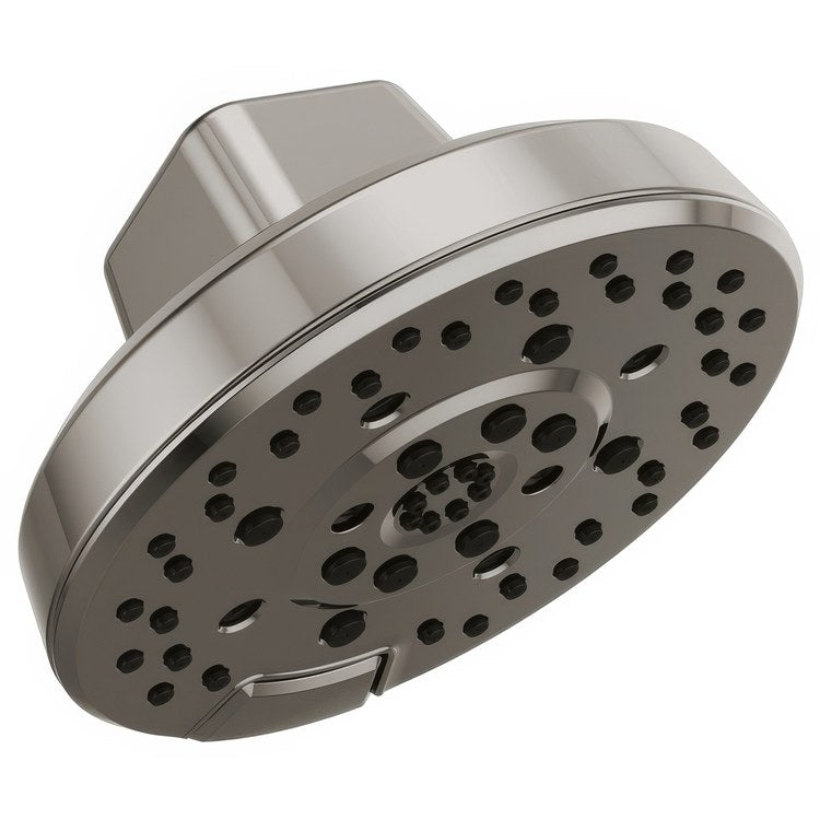 Showerhead Levoir 4 Functions Brilliance Black Onyx 6-7/8 Inch 1.75 Gallons per Minute H2Okinetic Round - Image 1