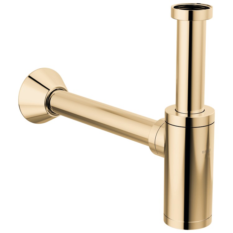 Bottle Trap with Flange Brass Brilliance Polished Gold 12 Inch - Image 1
