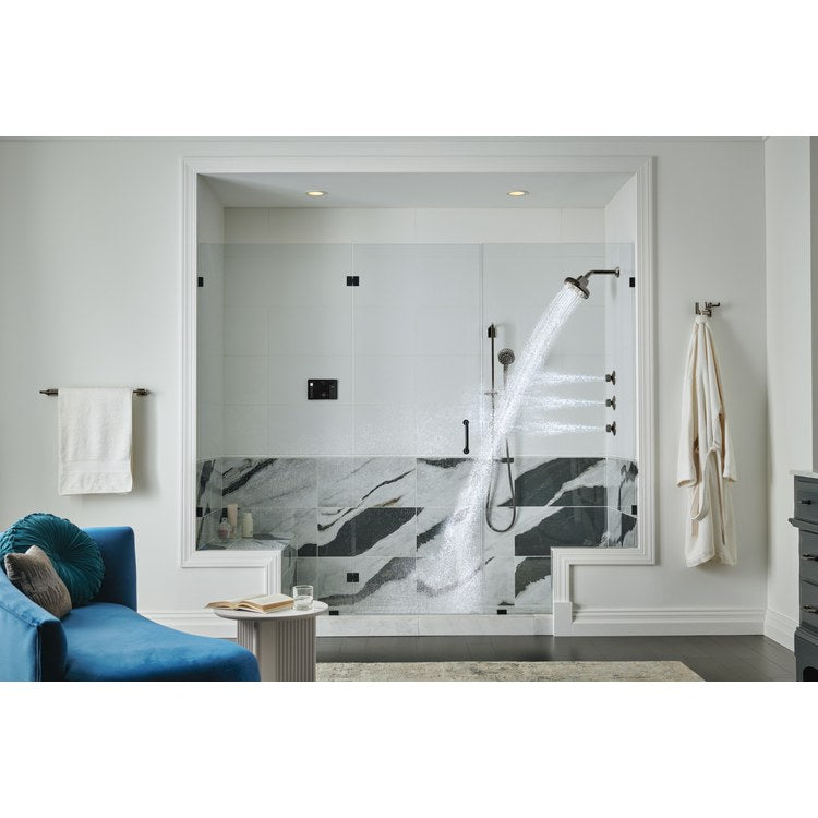 Pressure Balance Valve Trim Levoir with 3 Function Diverter Less Handle Brilliance Black Onyx ADA - Image 3