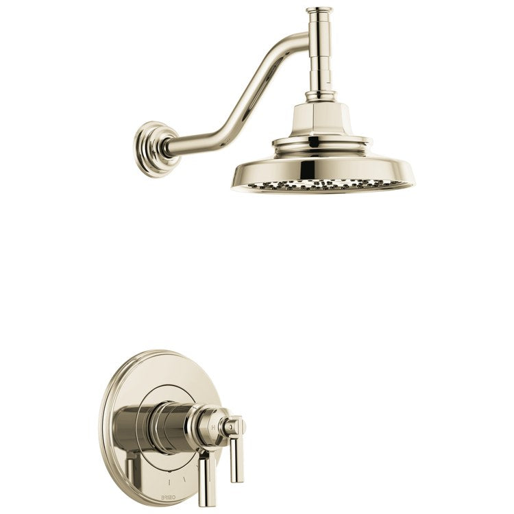 Shower Trim Invari TempAssure Thermostatic 2 Lever Brilliance Polished Nickel ADA 1.75 Gallons per Minute Multi Function H2Okinetic for MultiChoice Universal Rough - Image 1