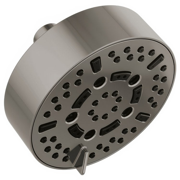 Showerhead Universal Showering 7 Functions Brilliance Black Onyx 5 Inch 1.75 Gallons per Minute H2Okinetic Linear Round Wall Mount - Image 1
