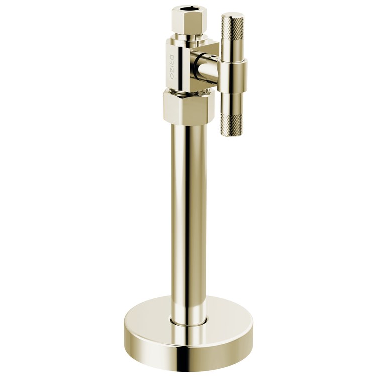 Stop Valve Litze Straight Brass 3/8 IN Lever Brilliance Polished Nickel