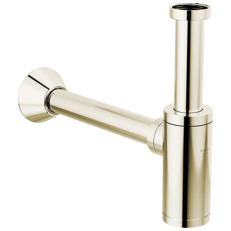 Bottle Trap with Flange Brass Brilliance Polished Nickel 12 Inch