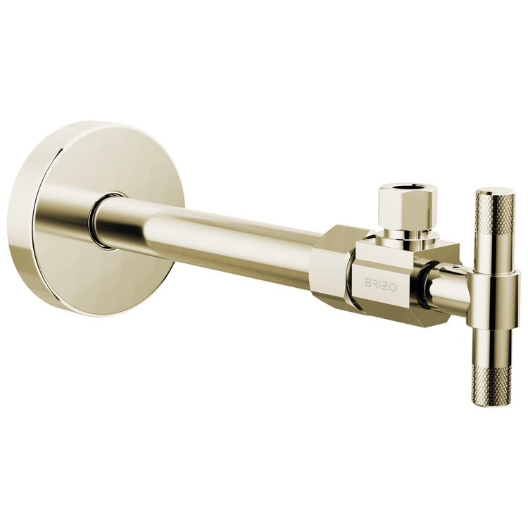 Stop Valve Litze Angled Brass 3/8 IN Lever Brilliance Polished Nickel