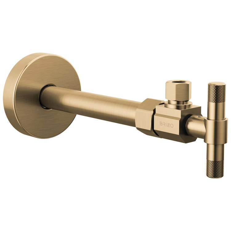 Stop Valve Litze Angled Brass 3/8 IN Lever Brilliance Luxe Gold