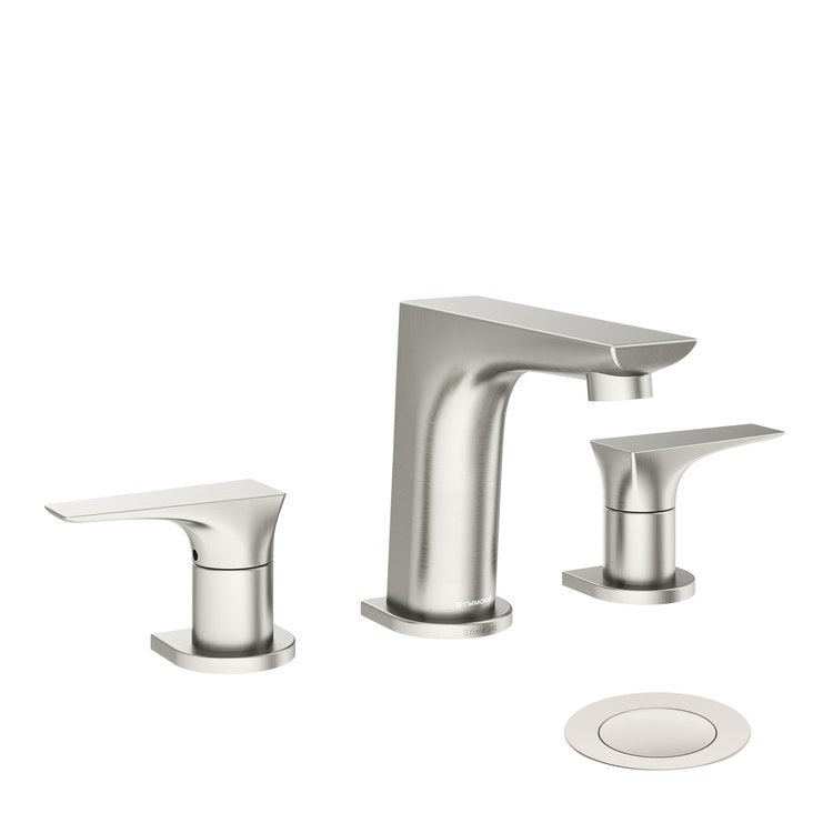 Lavatory Faucet Verity Widespread 8 to 16 Inch Spread 2 Lever ADA WaterSense Satin Nickel 1.0 Gallons per Minute Push Pop 3 Hole - Image 1