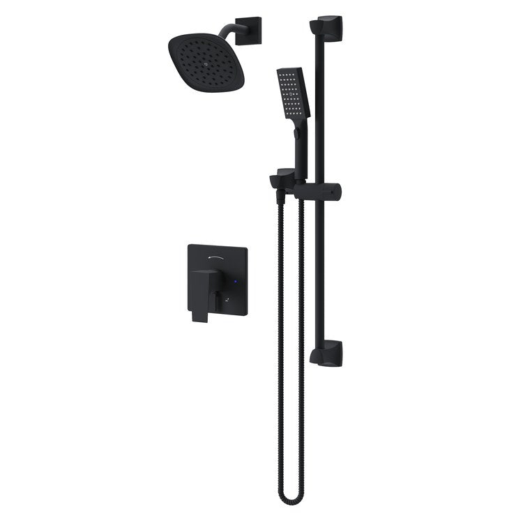 Shower Trim Verity with Handshower HydroMersion Versaflex 2 Lever Matte Black ADA 2.0 Gallons per Minute for S16 or S26 Series Symmons Temptrol Valve Required - Image 1