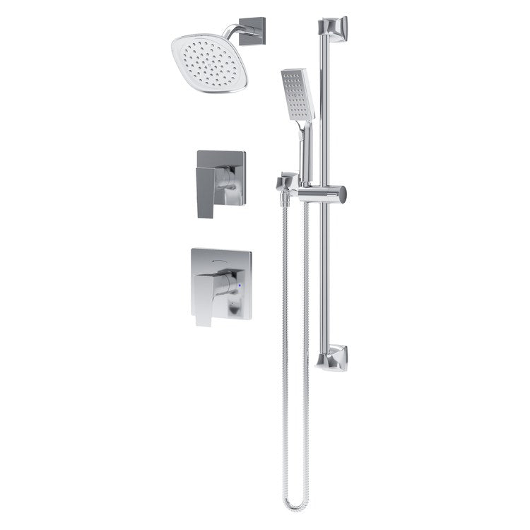 Handshower Trim Verity HydroMersion Shower Polished Chrome ADA 2.0 Gallons per Minute with 30 Inch Handshower Slide Bar with 60 Inch Flexible Metal Hose - Image 1