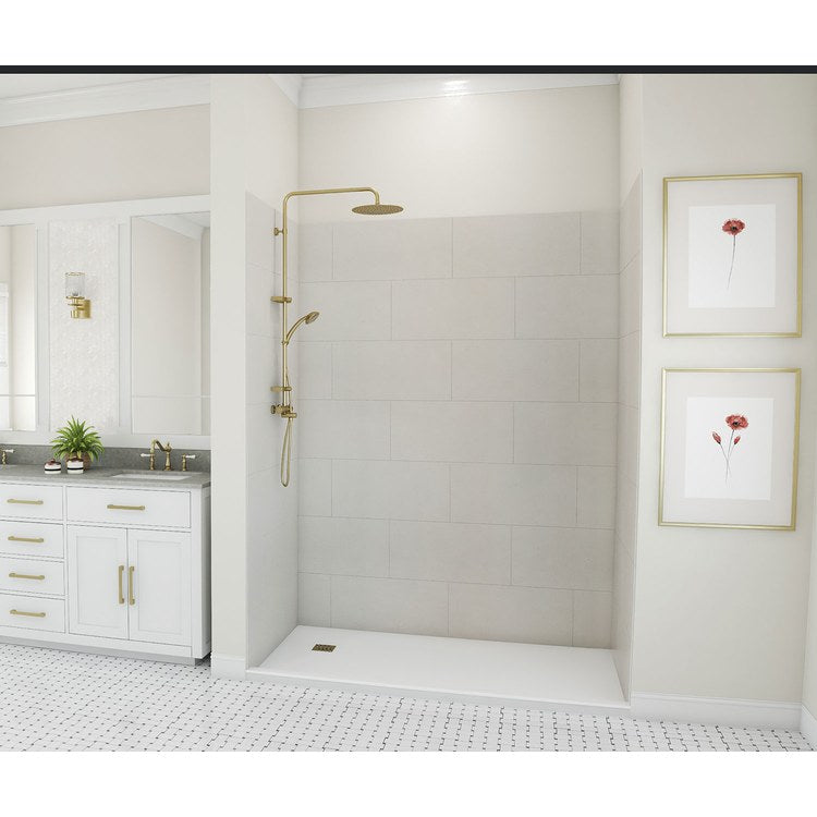 Shower Wall Kit Traditional Subway Tile Glue Up 36 x 62 x 84 Inch Birch Swanstone - Image 1