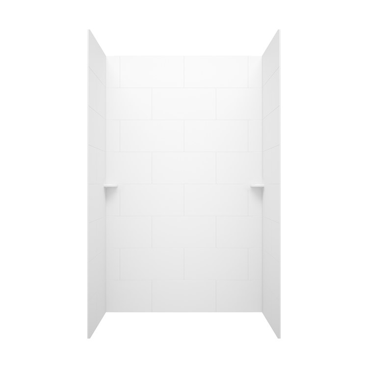 Shower Wall Kit Traditional Subway Tile Glue Up 36 x 62 x 84 Inch White Swanstone - Image 2