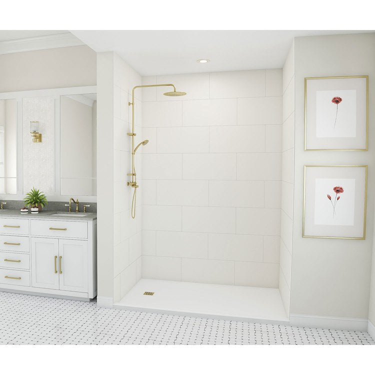 Shower Wall Kit Traditional Subway Tile Glue Up 36 x 62 x 84 Inch White Swanstone - Image 3