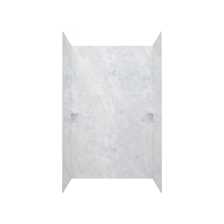 Shower Wall Kit Modern Subway Tile Glue Up 36 x 62 x 96 Inch Ice Swanstone - Image 1