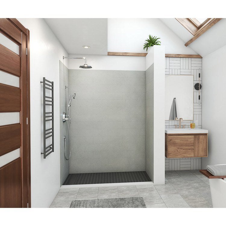 Shower Wall Kit 3 Piece Modern Subway Tile 84 x 36 and 84 x 62 Inch Ash Gray Swanstone - Image 3