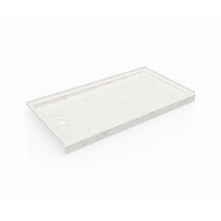 Shower Base Alcove Retrofit Rectangular Carrara 32 x 60 Inch Swanstone Left Drain Pebbled Slip Resistant Bottom - Image 1