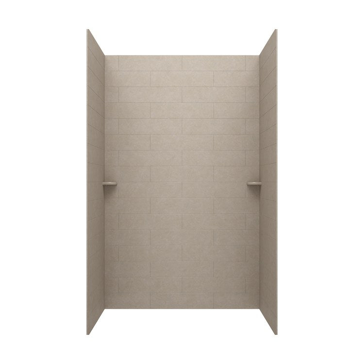 Shower Wall Kit 3 Piece Modern Subway Tile 84 x 36 and 84 x 62 Inch Limestone Swanstone - Image 2