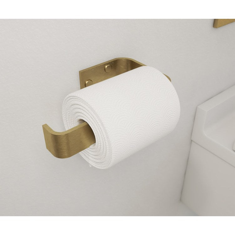 Toilet Paper Holder Odile Suite Brushed Gold Aluminum 3-1/2 Inch Wall Mount - Image 1
