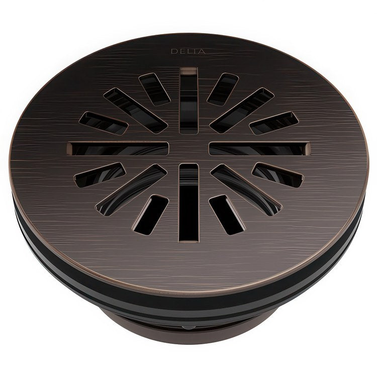Shower Drain Prefab Round 4 Inch Venetian Bronze Brass - Image 1