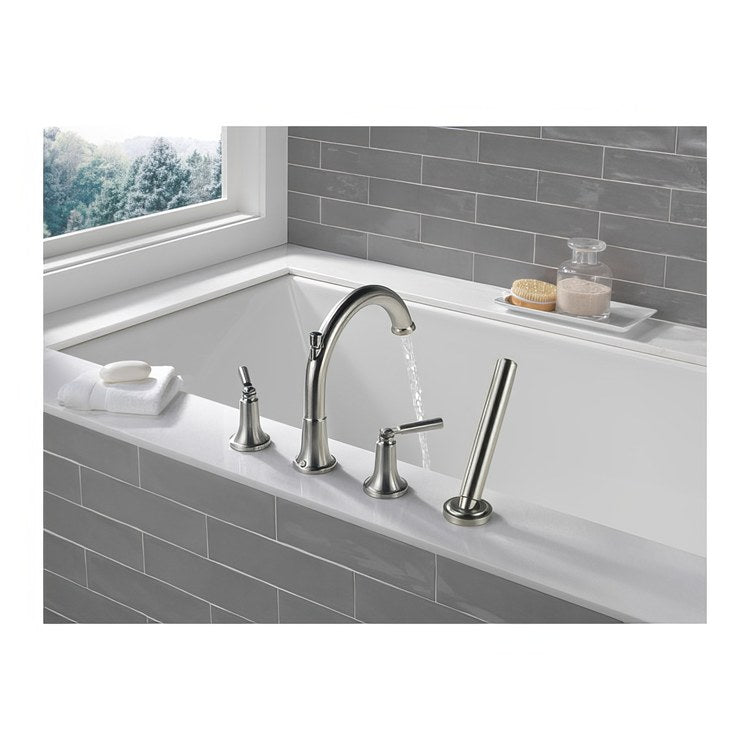 Tub Trim Saylor Deck Mount 2 Lever Brilliance Stainless WaterSense ADA - Image 2