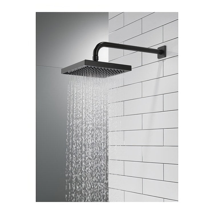 Showerhead Universal Showering Components 1 Functions Matte Black 8 Inch 2.5 Gallons per Minute Touch-Clean Square - Image 2