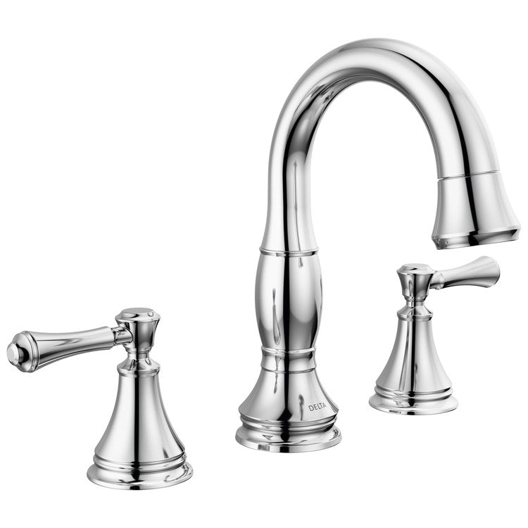 Lavatory Faucet Cassidy Widespread 6 to 16 Inch Spread 2 Lever ADA WaterSense Chrome 1.2 Gallons per Minute Deck Arc Metal Pop-Up 3 Hole MagnaTite - Image 1