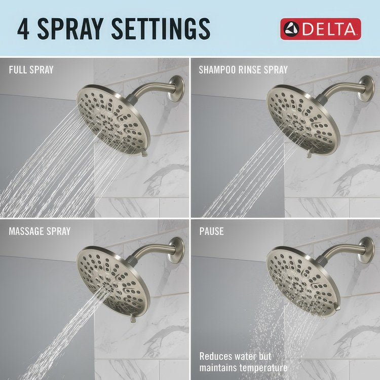 Showerhead Universal 4 Functions Brushed Nickel 7-15/16 Inch 1.75 Gallons per Minute - Image 3