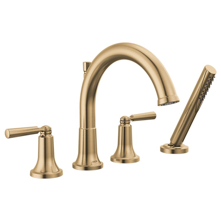 Tub Trim Saylor Deck Mount 2 Lever Brilliance Champagne Bronze WaterSense ADA