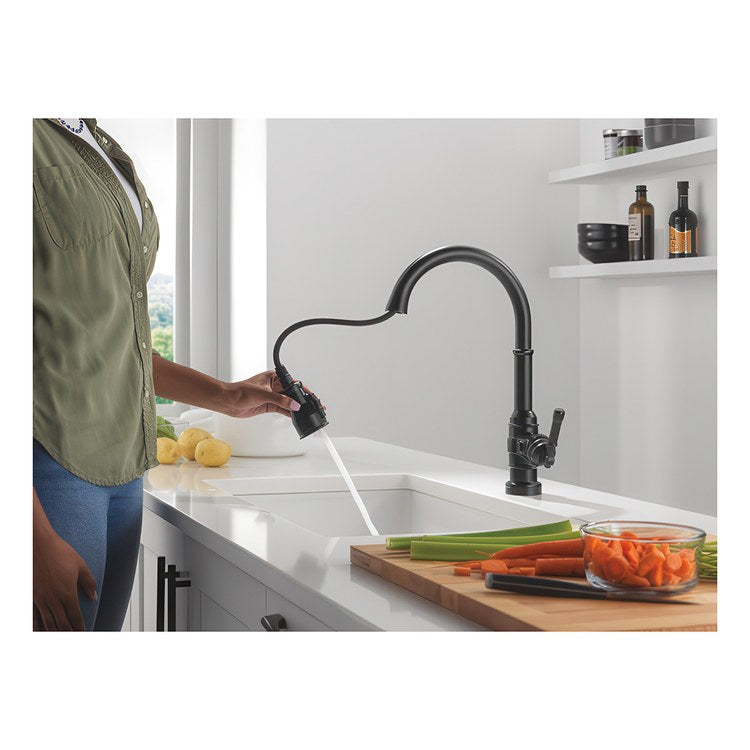 Kitchen Faucet Broderick 1 Lever ADA Matte Black Pull Down 3 Function High Arc 360 DEG Swivel 1/3 Hole ShieldSpray/MagnaTite 1.8 Gallons per Minute - Image 3