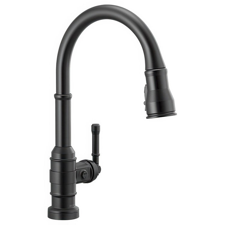 Kitchen Faucet Broderick 1 Lever ADA Matte Black Pull Down 3 Function High Arc 360 DEG Swivel 1/3 Hole ShieldSpray/MagnaTite 1.8 Gallons per Minute - Image 1