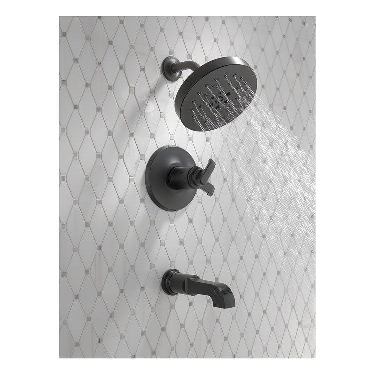 Tub and Shower Trim Tetra 17T Series Tempassure 2 Lever Matte Black WaterSense ADA 1.75 Gallons per Minute - Image 2