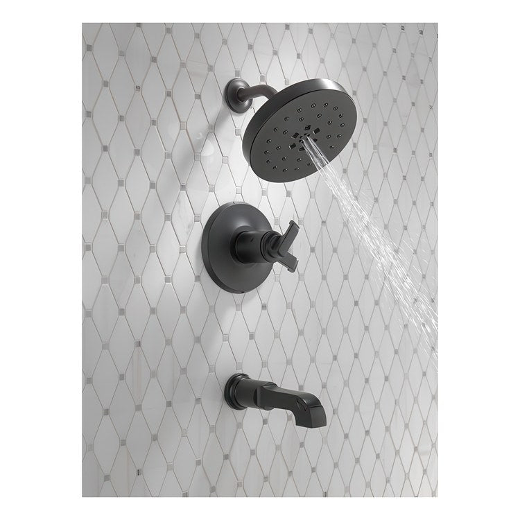 Tub and Shower Trim Tetra 17T Series Tempassure 2 Lever Matte Black WaterSense ADA 1.75 Gallons per Minute - Image 3