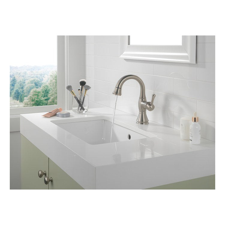 Lavatory Faucet Cassidy 1 Lever ADA WaterSense Brilliance Stainless 1.2 Gallons per Minute Deck Arc Metal Pop-Up 1 Hole MagnaTite - Image 2