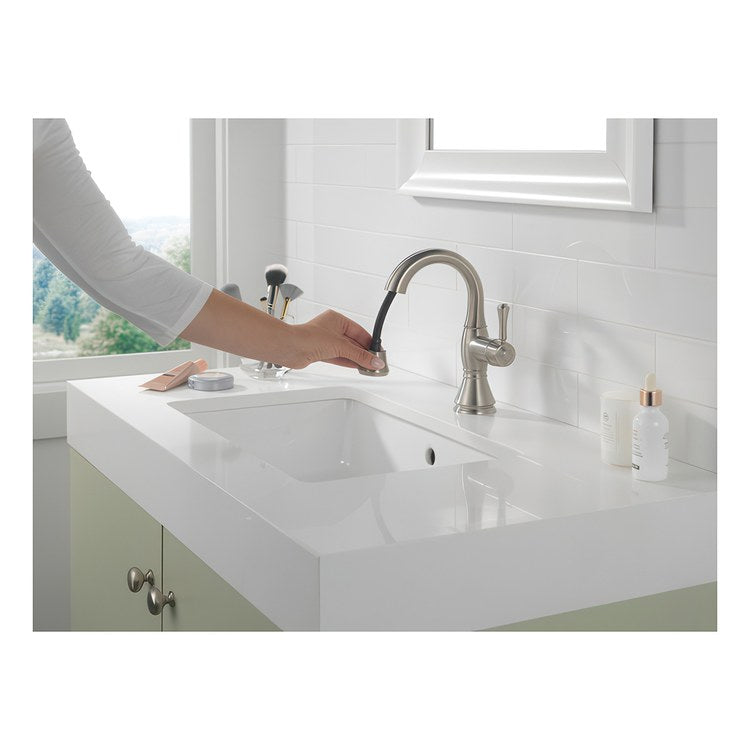 Lavatory Faucet Cassidy 1 Lever ADA WaterSense Brilliance Stainless 1.2 Gallons per Minute Deck Arc Metal Pop-Up 1 Hole MagnaTite - Image 3