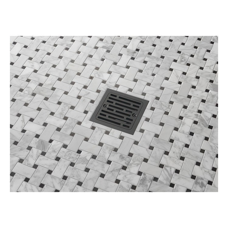Shower Drain Tile-In Square 4 Inch Matte Black PVC/Brass - Image 2