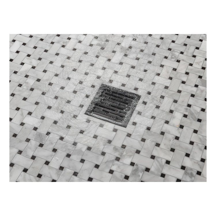 Shower Drain Tile-In Square 4 Inch Matte Black PVC/Brass - Image 3