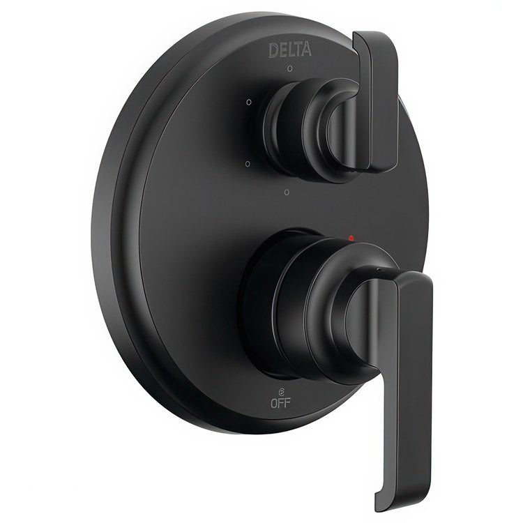 Diverter Trim Tetra 14 Series Integrated 6 Functions Matte Black 2 Lever ADA - Image 1
