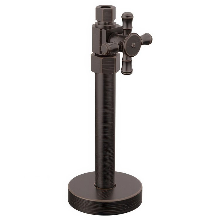 Stop Valve Straight Supply Traditional 1/2 x 3/8 Inch Brass Compression Cross Venetian Bronze - Image 1