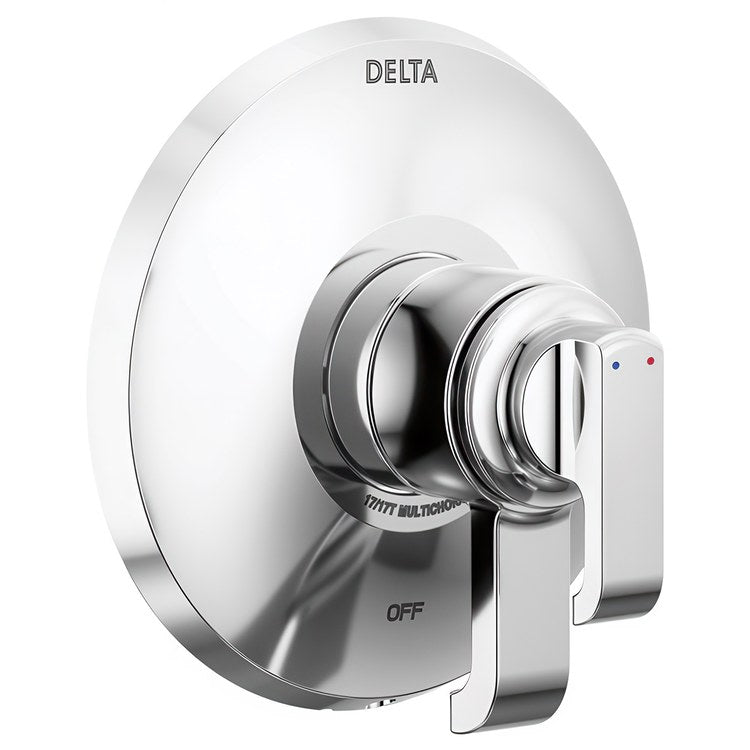 Pressure Balance Valve Trim Monitor Tetra 17 Series with Integrated Volume Control 2 Lever Lumicoat Chrome WaterSense ADA - Image 1
