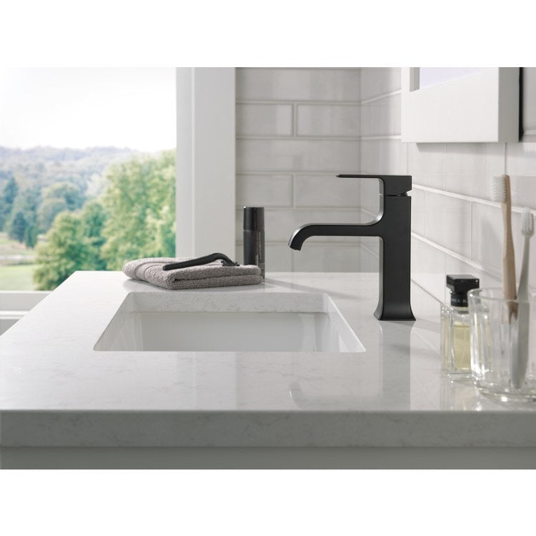 Lavatory Faucet Velum 1 Lever ADA WaterSense Matte Black 1.2 Gallons per Minute Deck Metal Pop-Up 1/3 Hole Diamond Seal - Image 3