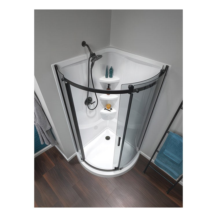 Shower Drain Prefab Round 4 Inch Matte Black Brass - Image 3