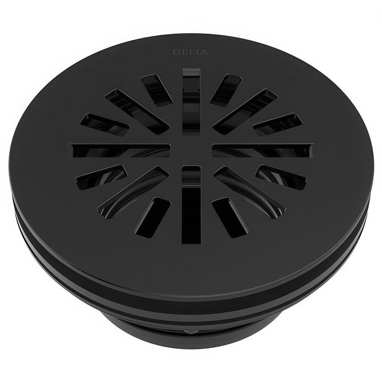 Shower Drain Prefab Round 4 Inch Matte Black Brass - Image 1
