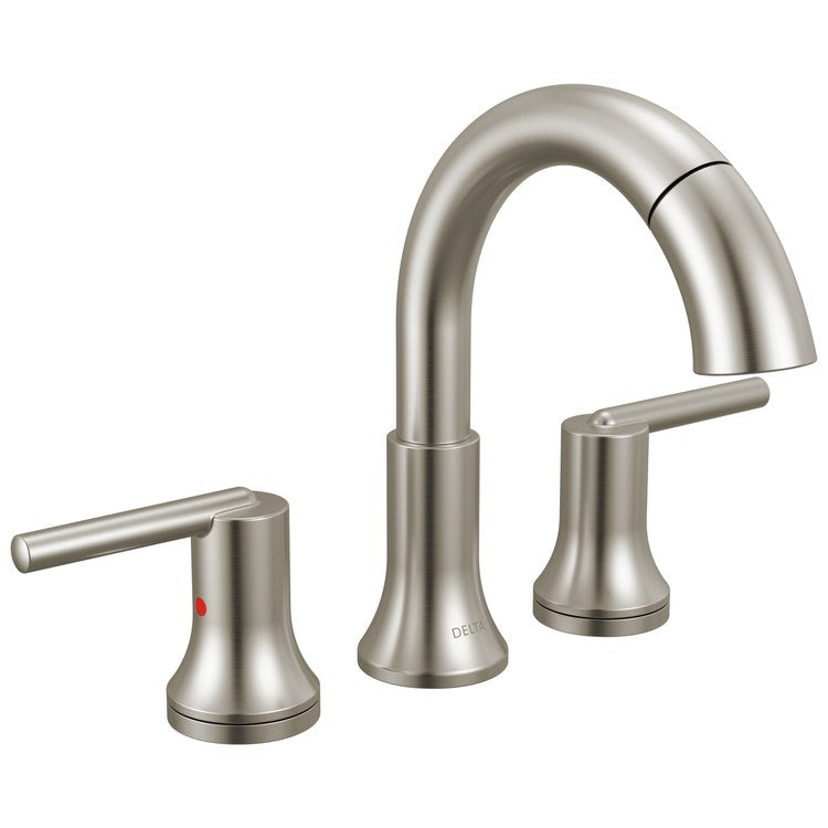 Lavatory Faucet Trinsic Widespread 4 to 16 Inch Spread 2 Lever ADA WaterSense/CALGreen Stainless 1.2 Gallons per Minute Deck Arc Metal Pop-Up 3 Hole MagnaTite Docking - Image 1