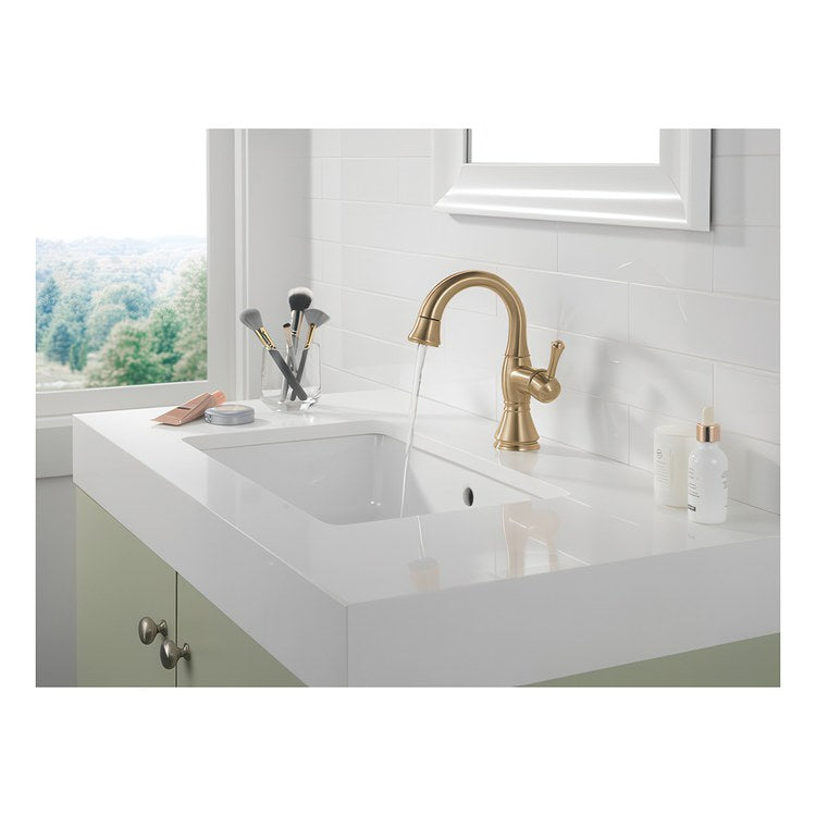 Lavatory Faucet Cassidy 1 Lever ADA WaterSense Brilliance Champagne Bronze 1.2 Gallons per Minute Deck Arc Metal Pop-Up 1 Hole MagnaTite - Image 2