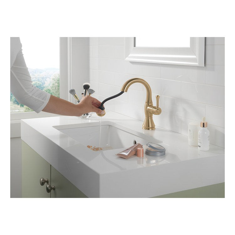 Lavatory Faucet Cassidy 1 Lever ADA WaterSense Brilliance Champagne Bronze 1.2 Gallons per Minute Deck Arc Metal Pop-Up 1 Hole MagnaTite - Image 3