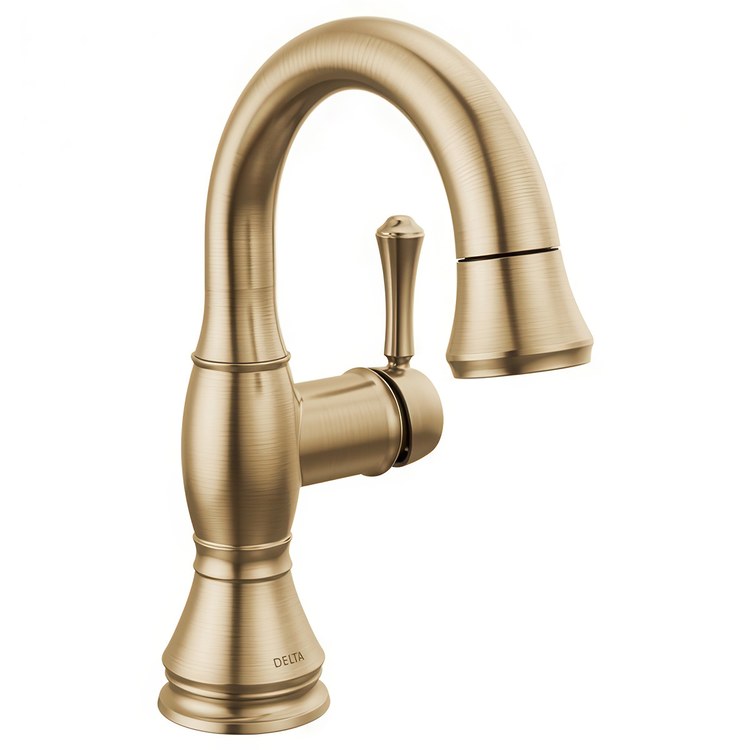 Lavatory Faucet Cassidy 1 Lever ADA WaterSense Brilliance Champagne Bronze 1.2 Gallons per Minute Deck Arc Metal Pop-Up 1 Hole MagnaTite - Image 1