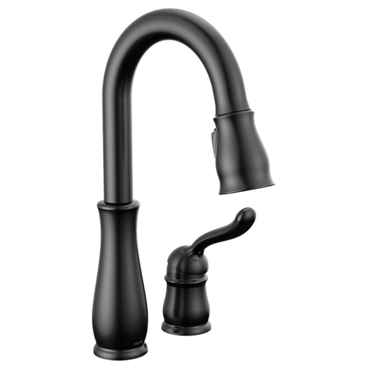 Bar Faucet Leland 1 Lever ADA Matte Black Pull Down High Arc 360 DEG Swivel 1.8 Gallons per Minute - Image 1