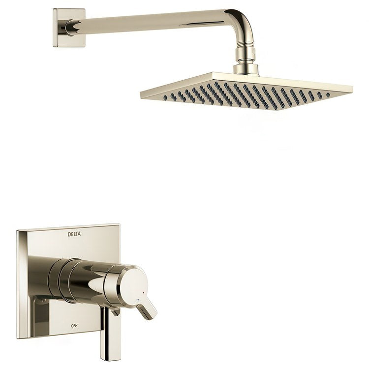 Shower Trim Pivotal 17T Series Tempassure H2Okinetic 2 Lever Lumicoat Polished Nickel ADA 1.75 Gallons per Minute 1 Function Raincan for Requires MultiChoice Universal Rough-In Valve R10000 Series - Image 1