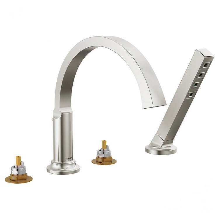 Roman Tub Trim Tetra Less Handle Lumicoat Stainless WaterSense ADA 8 to 16 Inch Spread 3 Hole 18 Gallons per Minute - Image 1